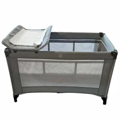 Baby reisbed (120x60x78cm) grijs met luierkussen> Babypark & Bed|Babymeubels