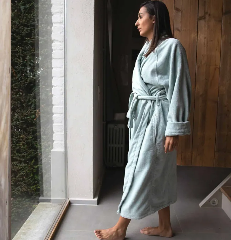 Badjas Florence sky blue XL/XXL> Textiel|Cadeautip