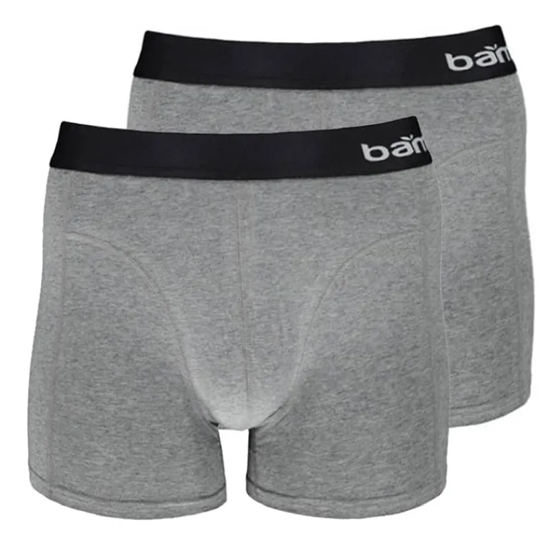 Bamboo Boxer (2 stuks) heren Grijs> Textiel