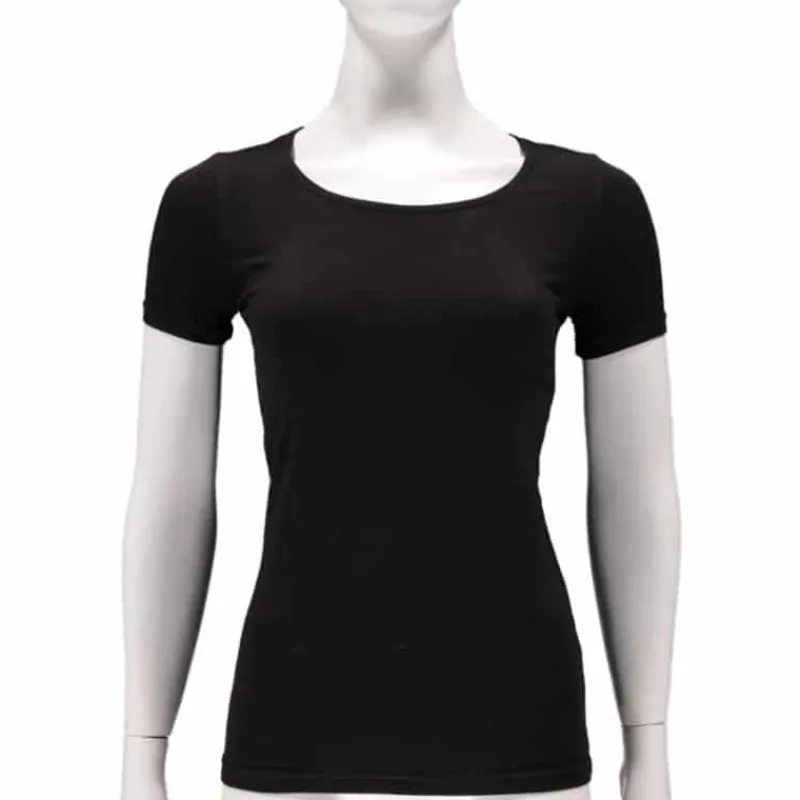 Bamboo T-shirt (2 stuks) dames zwart> Textiel