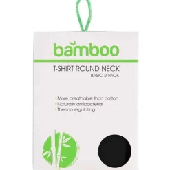 Bamboo T-shirt (2 stuks) dames zwart> Textiel