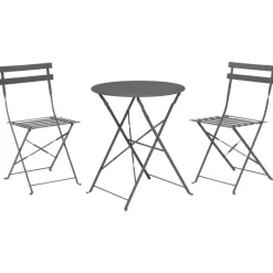Bistroset mat antraciet (tafel ø60cm)> Tuinmeubels