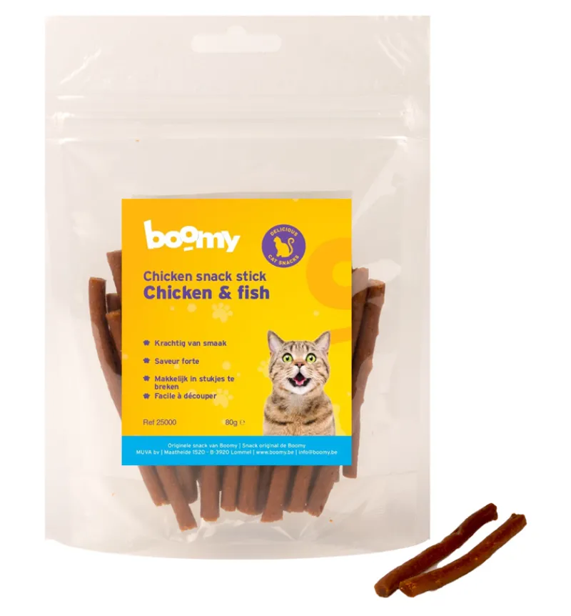 Boomy Kat snack (80gr) Stick kip> Kat