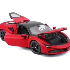 Burago Ferrari SF90 Stradale 1:18 Rood/Zwart><noscript><img width=