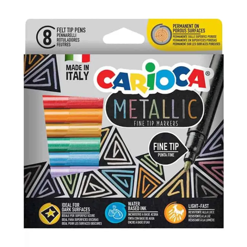 Carioca Fine Markers (8 stuks) Metallic> Creatief