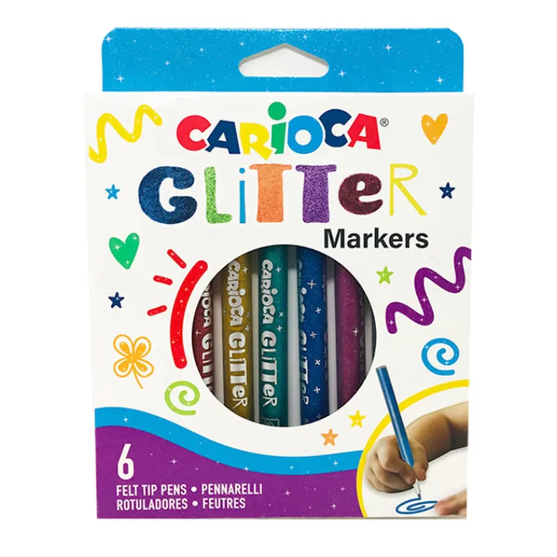 Carioca glitter stiften (6 stuks)> Schrijven & Tekenen
