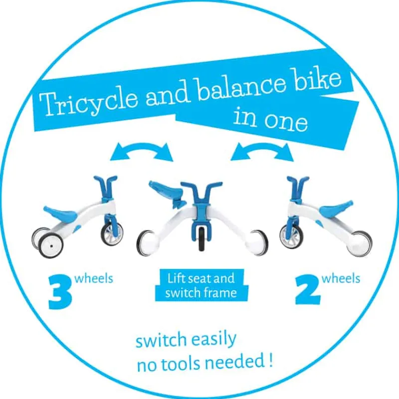 Chillafish Driewieler & loopfiets Bunzi (2 in 1) blauw> Fiets & Sport|Baby & Peuter