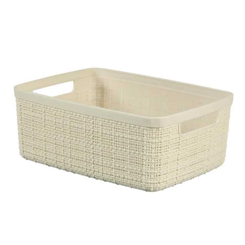 Curver Opbergbox Rechthoek 5L in jute, wit> Opbergen|Badkamer