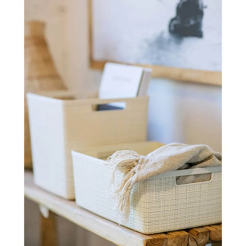 Curver Opbergbox Rechthoek 5L in jute, wit> Opbergen|Badkamer