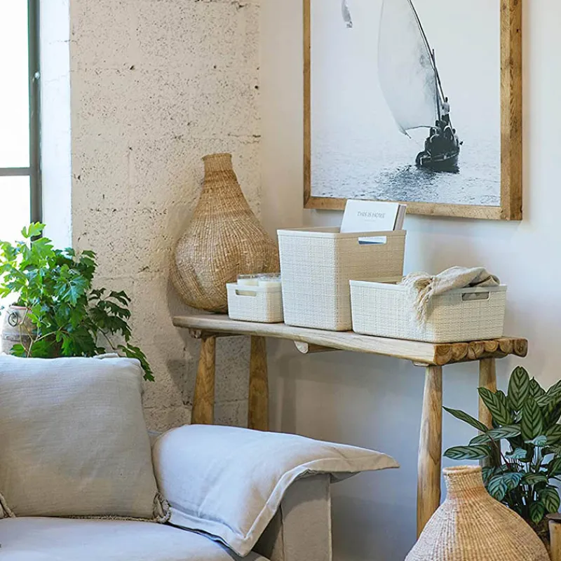 Curver Opbergbox Rechthoek 5L in jute, wit> Opbergen|Badkamer