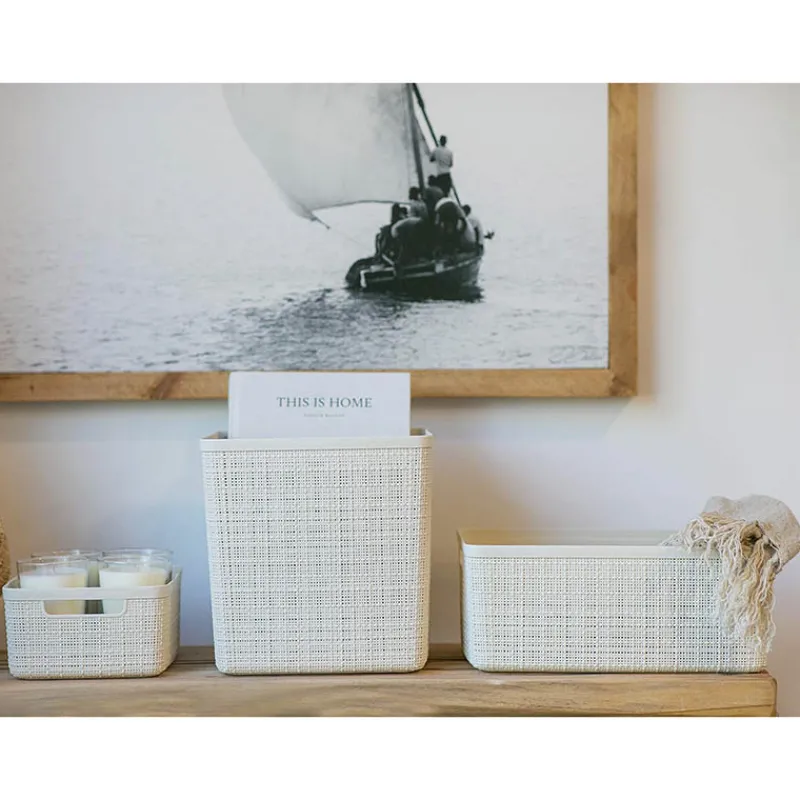 Curver Opbergbox Rechthoek 5L in jute, wit> Opbergen|Badkamer