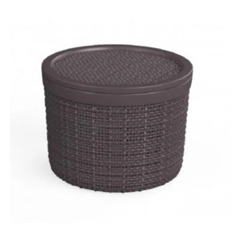 Curver Opbergbox rond 2L met deksel in jute, donkerbruin> Opbergen|Badkamer