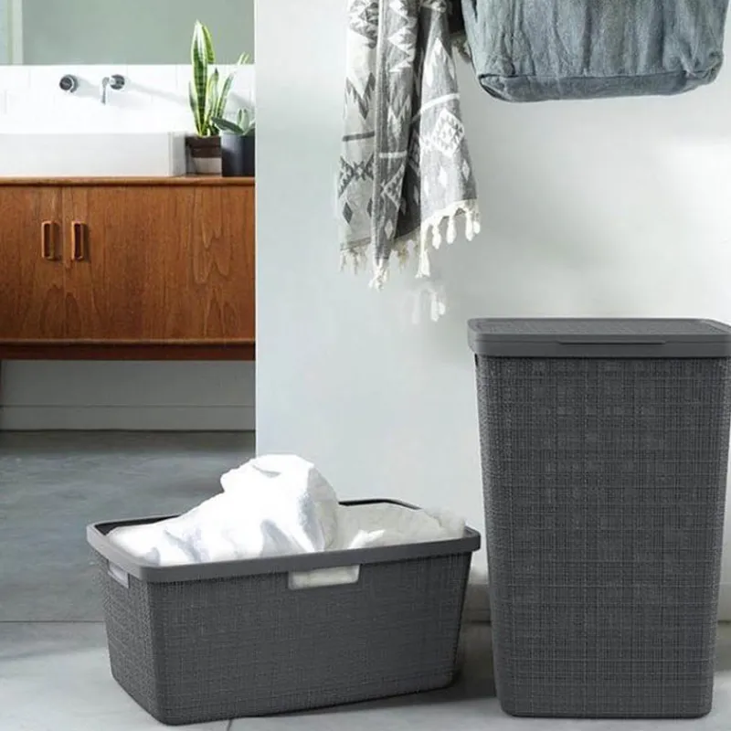 Curver wasbox 58L in jute, donkergrijs> Opbergen|Badkamer