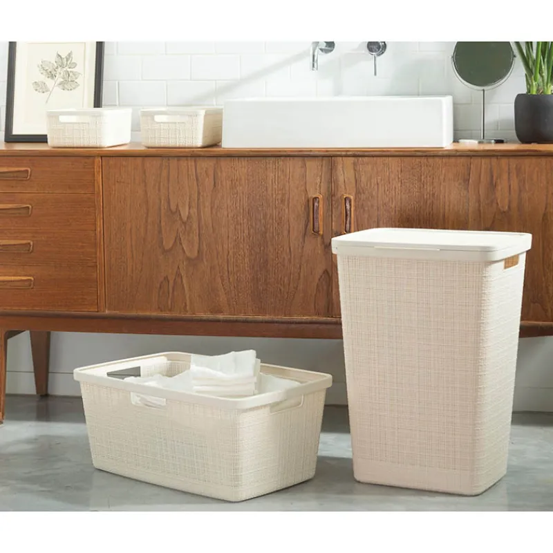 Curver wasbox 58L in jute, wit> Opbergen|Badkamer