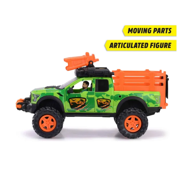 Dickie Dino Hunter Ford Raptor + acc> 4 Wielen