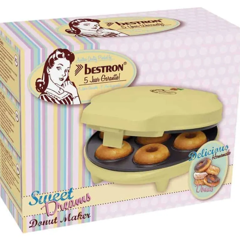 Bestron Donut Maker 6 Stuks 700W Vanille> Keuken|Koken & Bakken