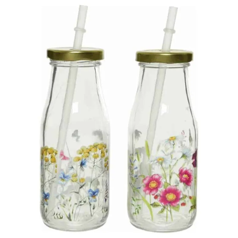 Drankflesje glas (30cl) met deksel> Glazen & Bekers