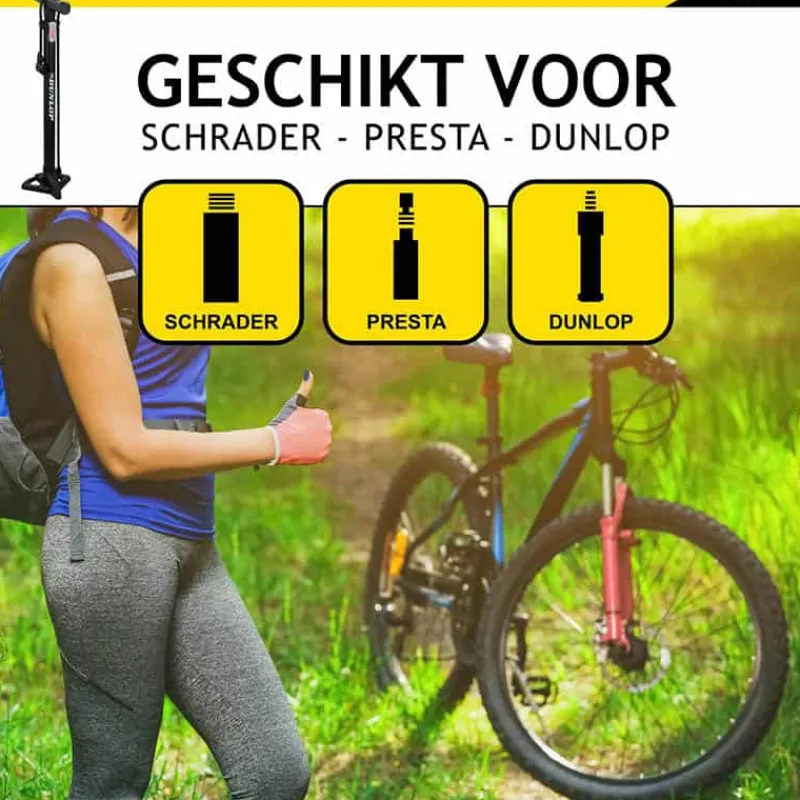 Maxxus Dunlop Fietspomp staand (ø35mm, H62cm)> Fiets & Sport