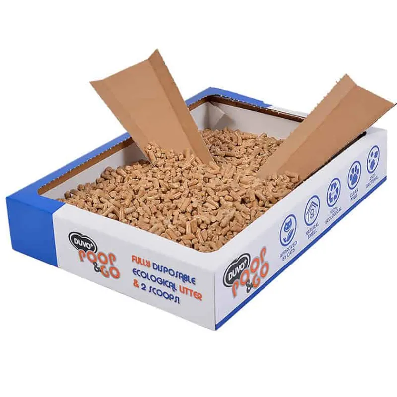 Duvo+ Wegwerpkattenbak +vulling (2kg) Premium Poop & Go> Kat
