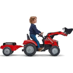 Falk Tractor met frontlader en aanhangwagen “Massey Ferguson” rood><noscript><img width=