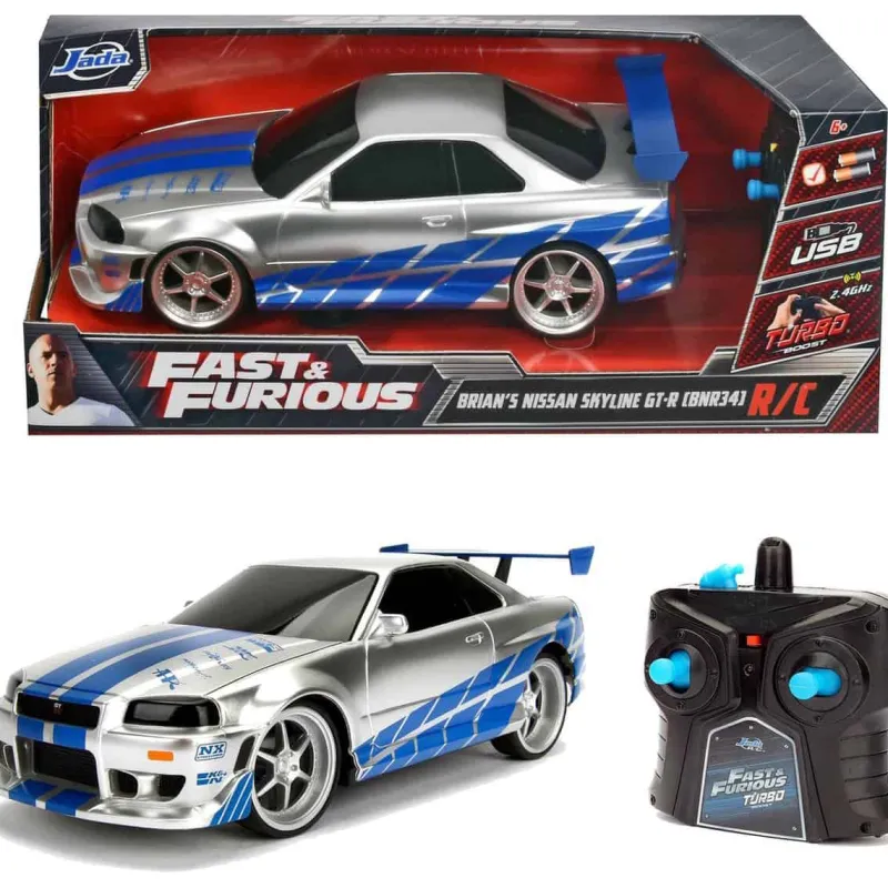 Fast & Furious RC Nissan Skyline GRT1 blauw/zilver> R/C|Muziek & Elektronica