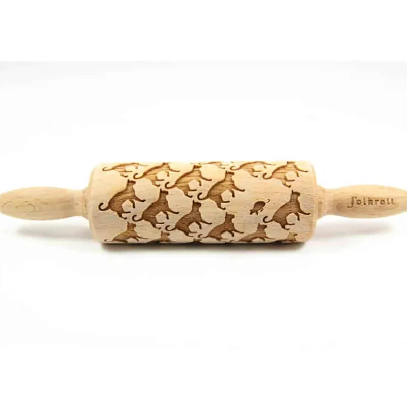 Folkroll deegrol (23cm) hout – Cats> Koken & Bakken|Keuken