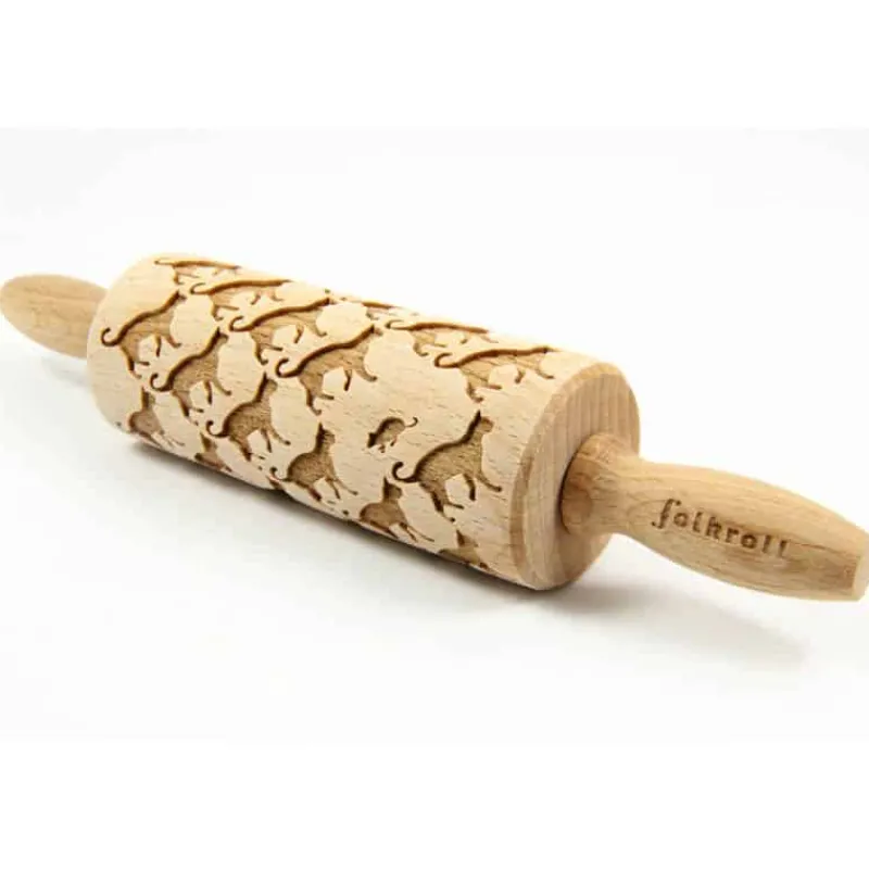 Folkroll deegrol (23cm) hout – Cats> Koken & Bakken|Keuken