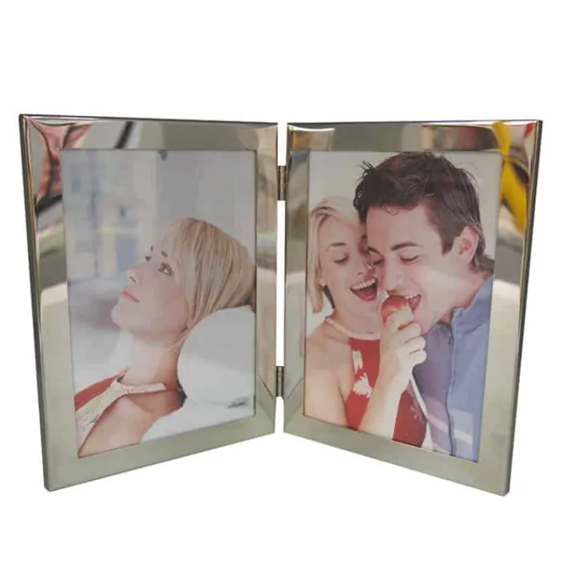 Fotokader dubbel staal 2x(13x18cm)> Fotokaders