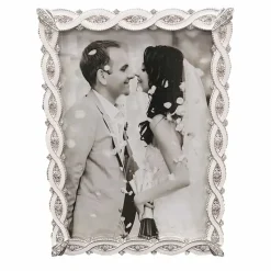 Fotokader zink/epoxy (10x15cm) wit/zilver> Fotokaders