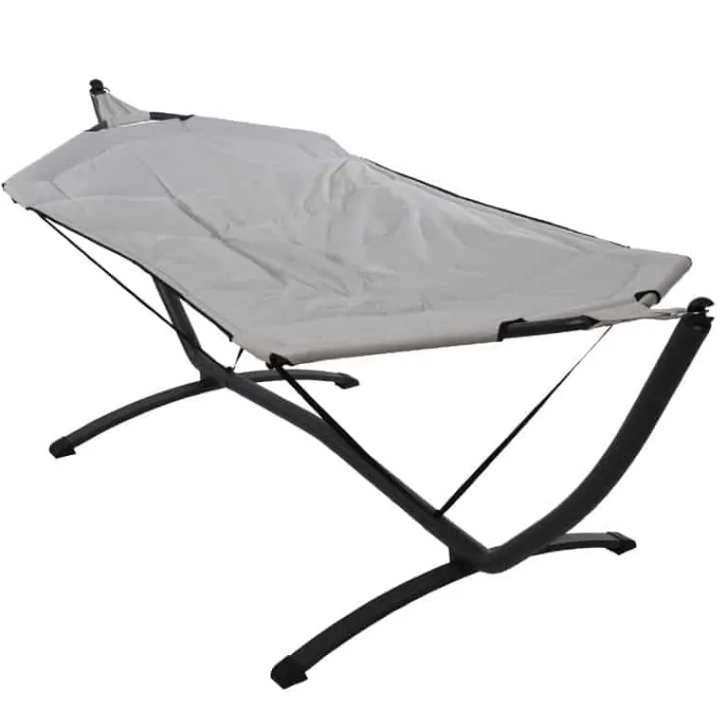 Hangmat (260x98cm) met metalen standaard> Tuinmeubels