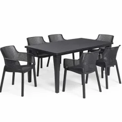 Keter Futura tafel (165x94cm) graphite met parasolopening> Tuinmeubels