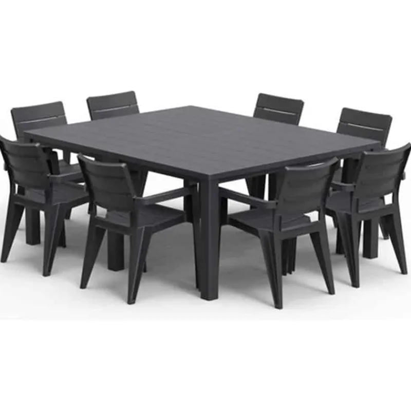 Keter Julie tafel 2in1 (295×90 / 180x147cm) graphite> Tuinmeubels