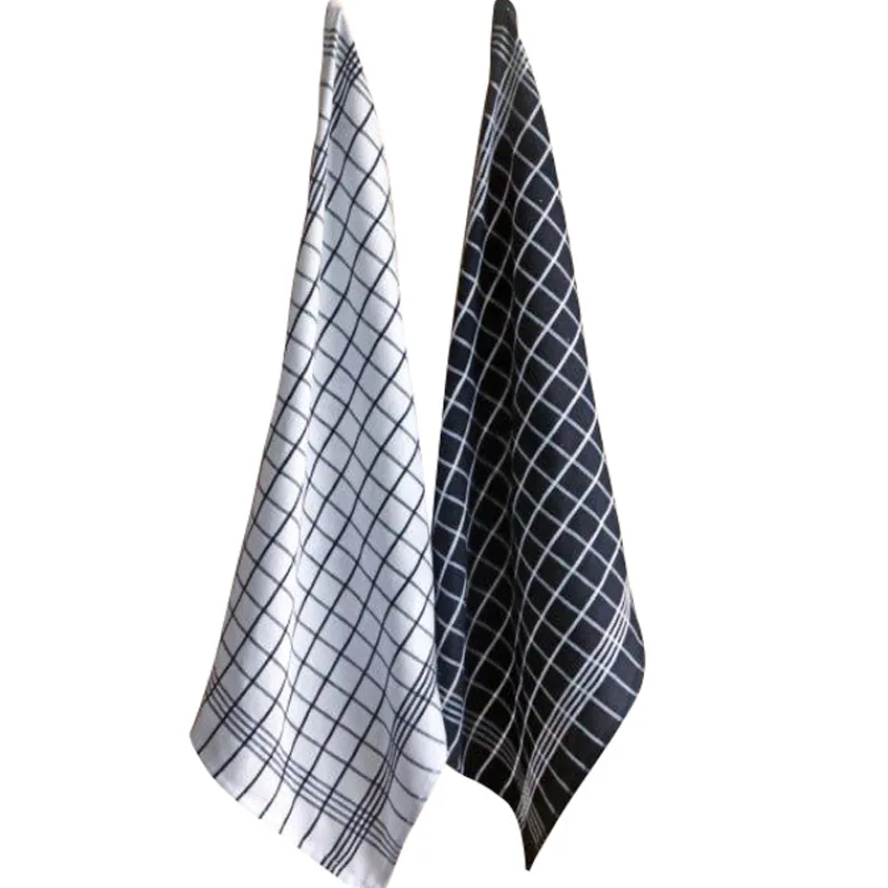Keukenhanddoek Christelle 6 stuks (50x70cm) wit/zwart> Textiel