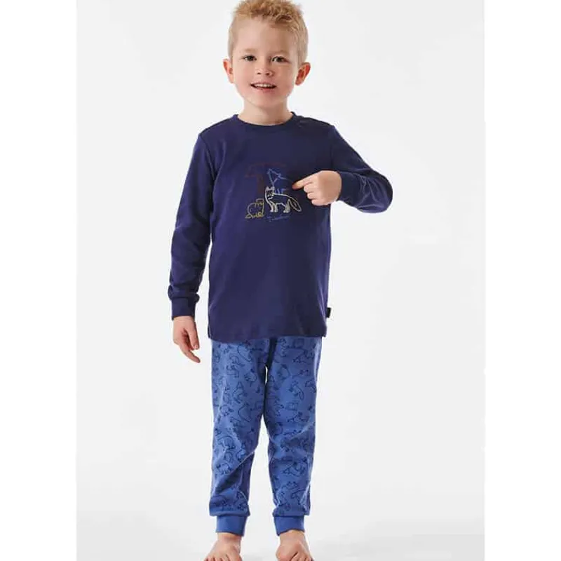 Kinder pyjama lang – 803 donker blauw> Kleding