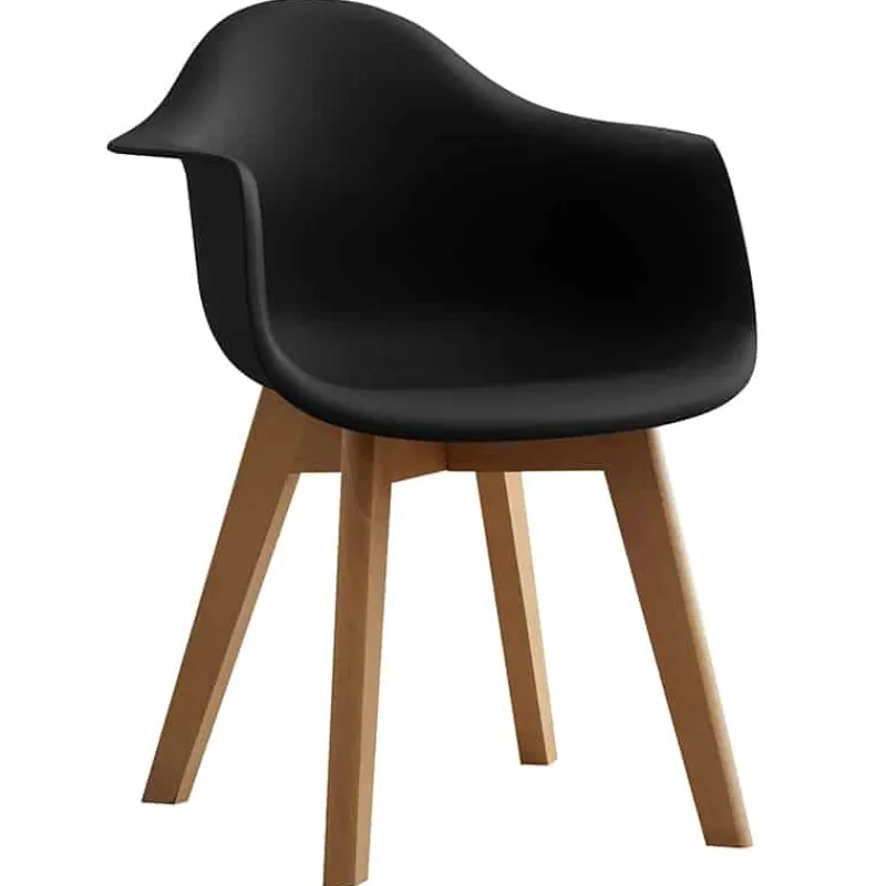 Kinderstoel met armsteun zwart> Meubilair