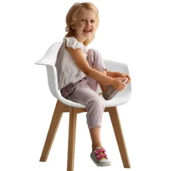 Kinderstoel met armsteun zwart> Meubilair