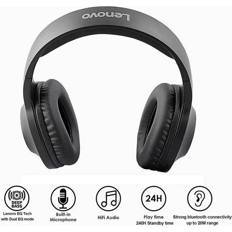 Lenovo Lenova headphone over-ear HPH116 BT zwart> Electronica & Muziek|Muziek & Elektronica