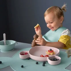 Lässig siliconen bord little chums muis roze> Eten En Drinken