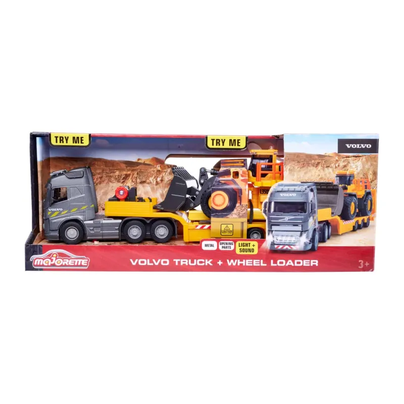 Majorette Volvo Truck + Wheel Loader> 4 Wielen