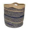 Mand stof (bruin/blauw) met handvat 32xH30cm> Opbergen