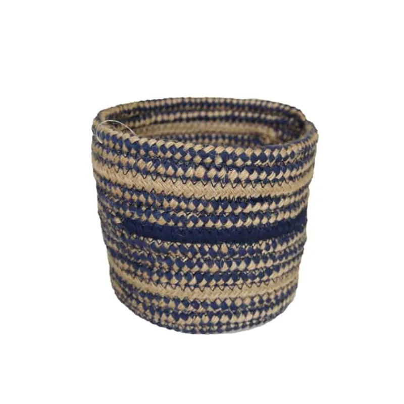 Mand stof (bruin/blauw) 16xH13cm> Opbergen