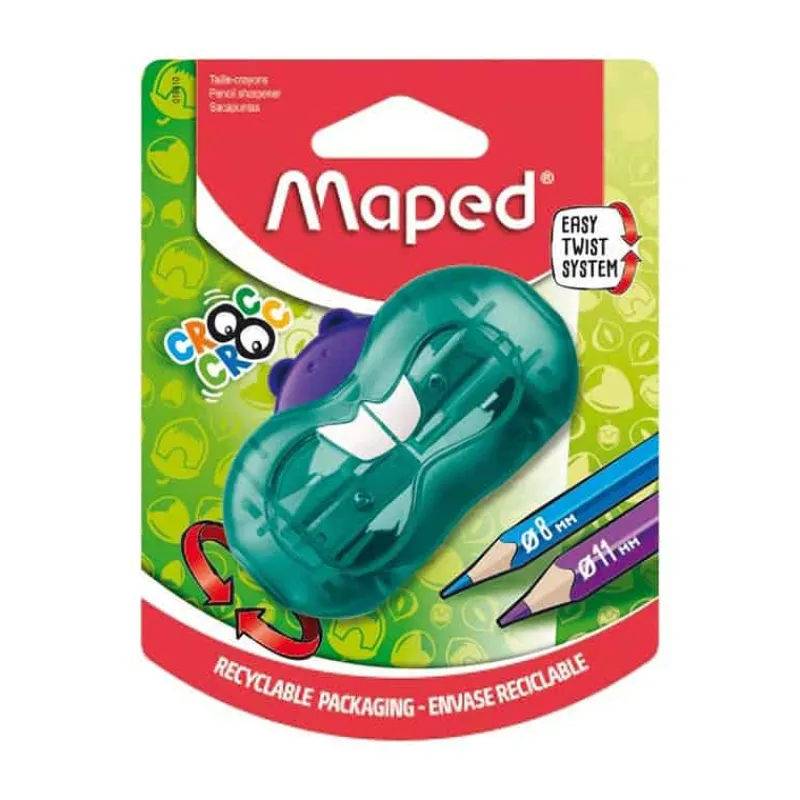 Maped Slijper Croc Twist 2 gaats blister> Bureaumateriaal