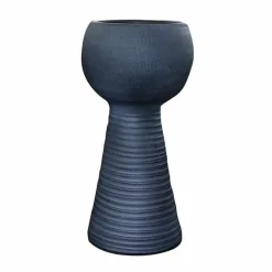 Marlou pot op voet (ø19x39cm) zwart> Decoratie|Bloemen & Planten