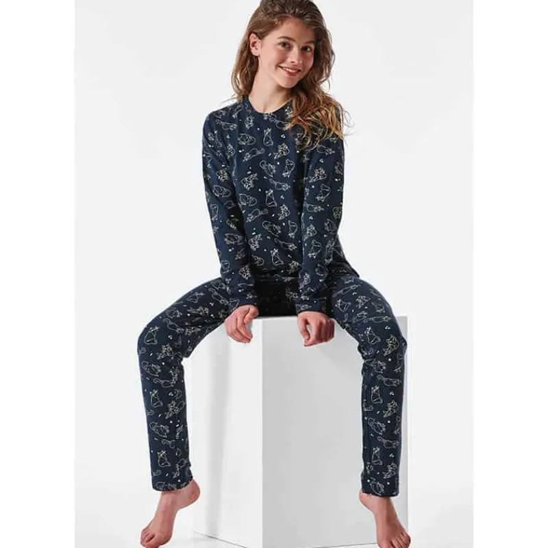 Meisjes pyjama lang – 203 antraciet> Kleding