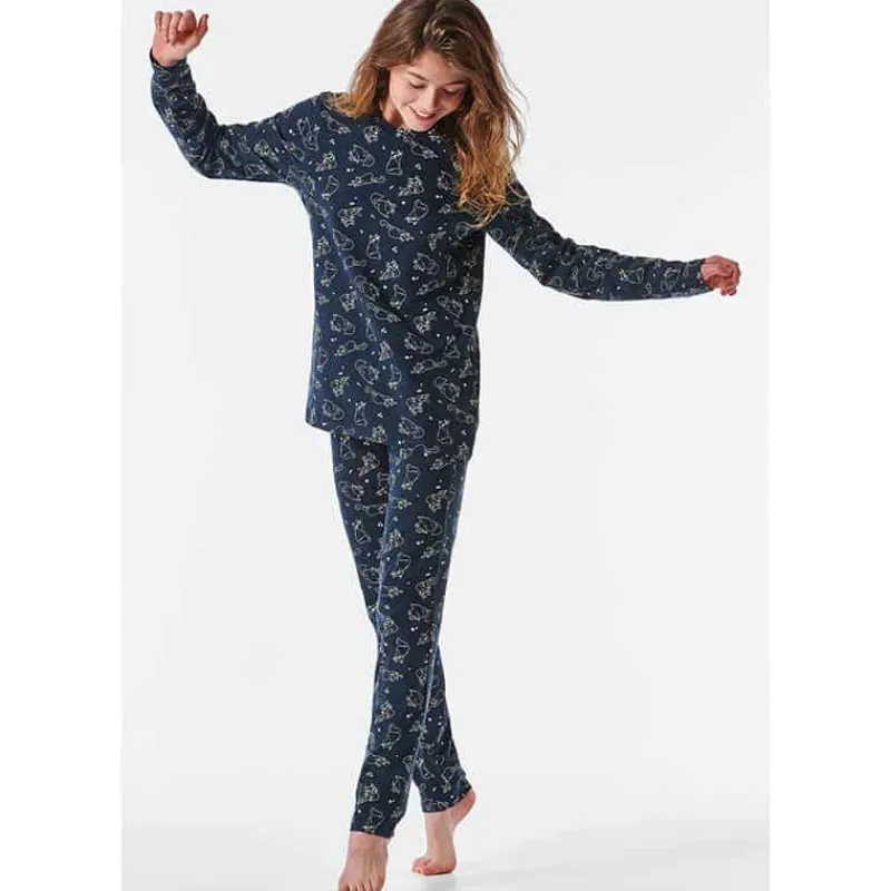 Meisjes pyjama lang – 203 antraciet> Kleding