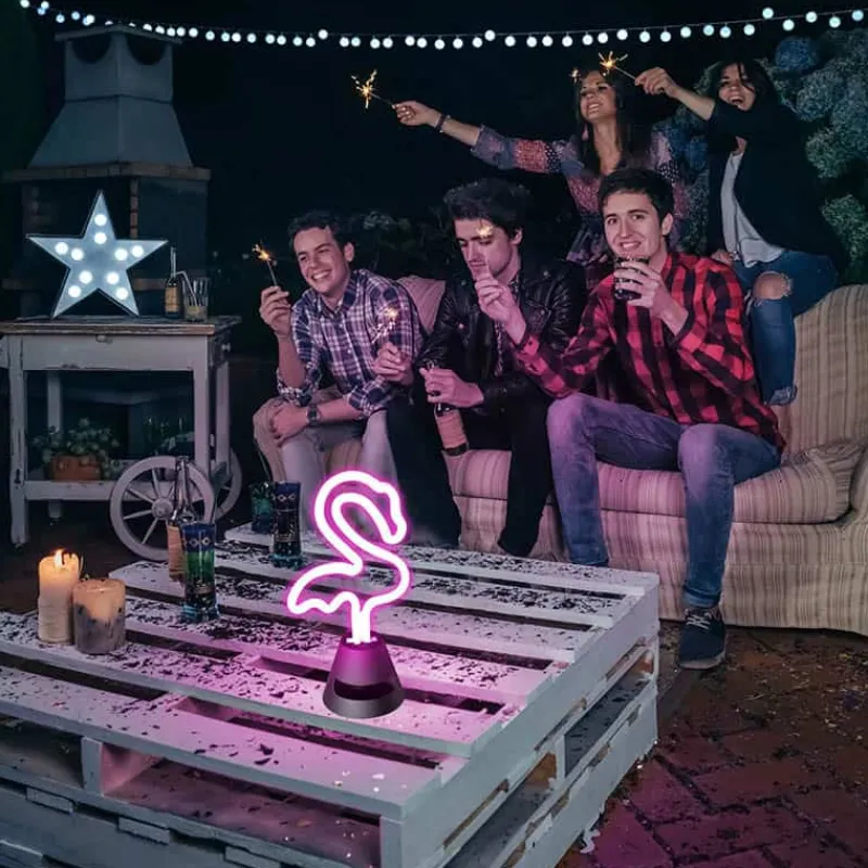 Neon Beat speaker LED flamingo> Verlichting|Electronica & Muziek