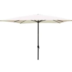 Parasol alu 3x3m grijs/creme met slinger> Parasols