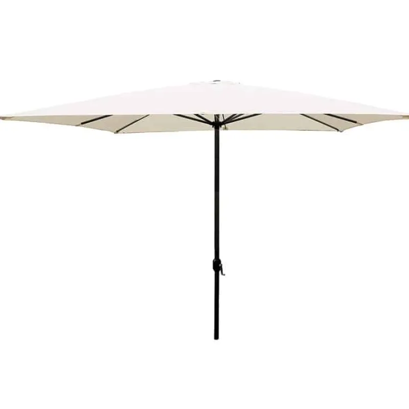 Parasol alu 3x3m grijs/creme met slinger> Parasols