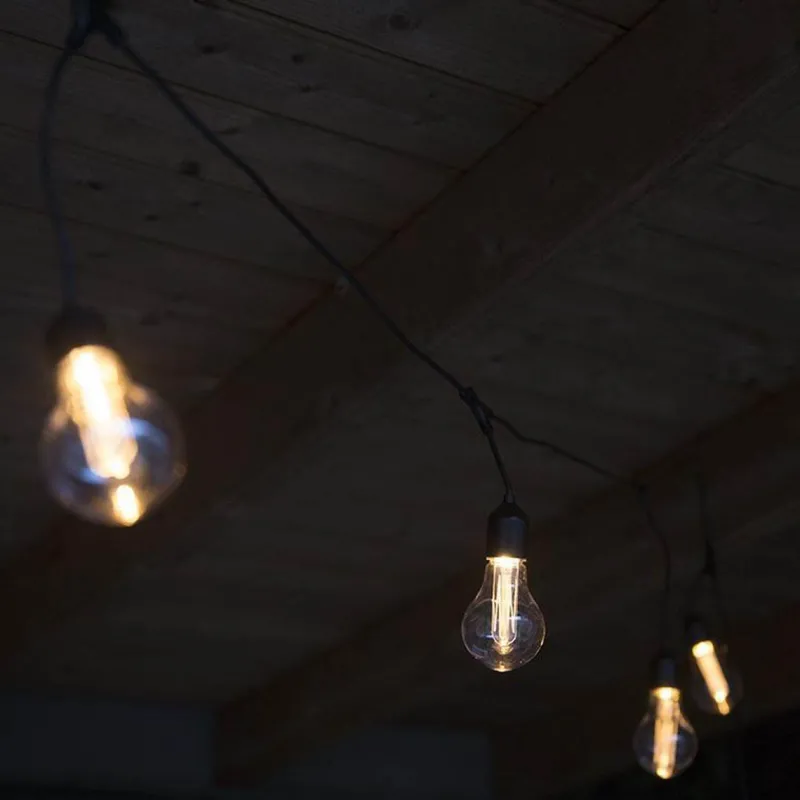 Partylight buiten snoer (5m) zwart / 20 Led’s klassiek warm> Verlichting|Tuinverlichting