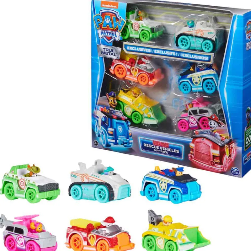 Paw Patrol metal Neon 6 stuks> Film & Tv|4 Wielen